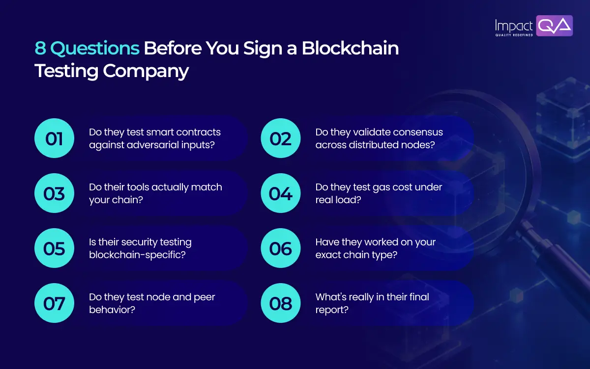 8 Questions Before You Sign a Blockchain Testing Company
